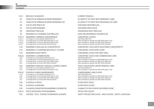 Mandrins manuels - Plateaux - Flasques