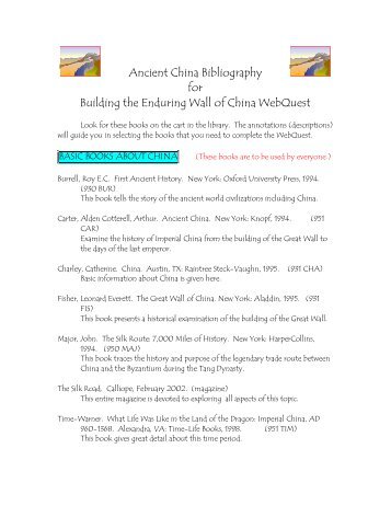 bibliography for china bibliography for china