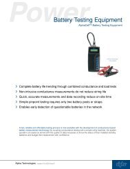 AlphaCell Testing Data Sheet - Alpha Technologies Inc.