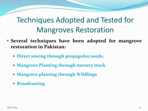 AN OVERVIEW OF MANGROVE RESTORATION EFFORTS IN ...