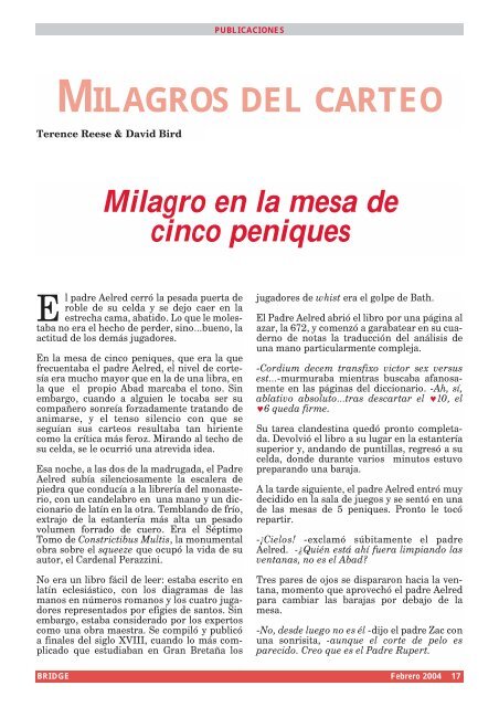 milagros del carteo - Asociación Española de Bridge