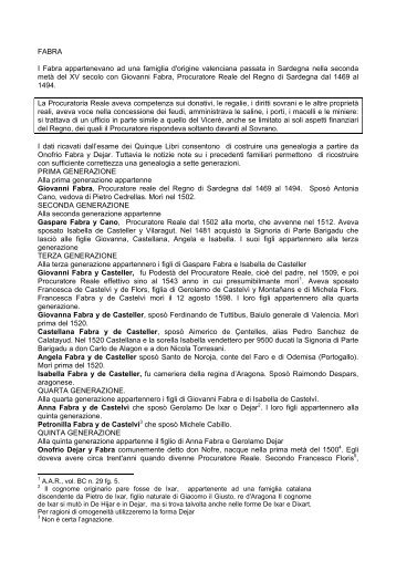 Fabra - Associazione Araldica Genealogica Nobiliare Della Sardegna