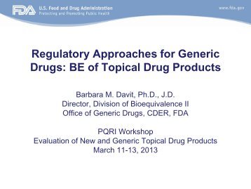 BE of Topical Drug Products - PQRI