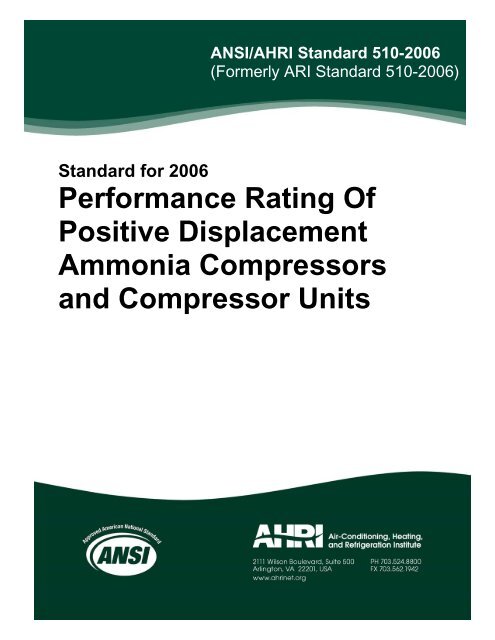 ANSI/AHRI Standard 510-2006