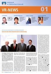 VR-News - Ausgabe 1/2013 - Volksbank im MÃ¤rkischen Kreis eG