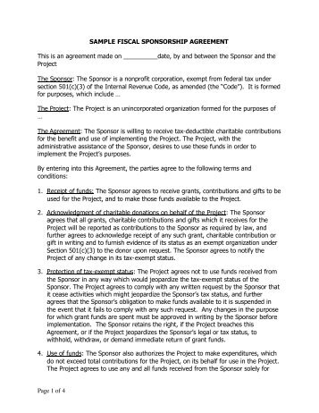 sponsorship agreement