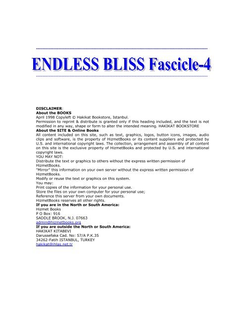 ENDLESS BLISS FASCICLE-4