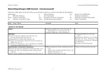 Maturitätsprüfungen ISME Deutsch ... - HP Joachim Schmid