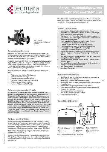 Freilauf-RÃ¼ckschlag-Ventil SMV10 und SMV20 - Tecmara.de