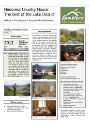 Hassness Country House The best of the Lake ... - Walking Holidays