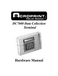 DC7000 Terminal Hardware Manual - Acroprint