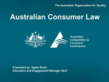 Australian Consumer Law (part of the CCA)