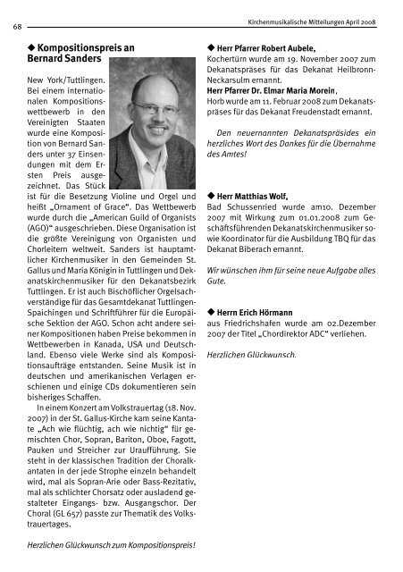 Kirchenmusikalische Mitteilungen Nr 124 - April 2008 - Amt fÃ¼r ...