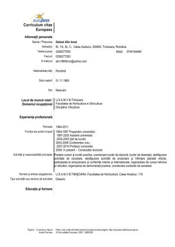 CV Alin Dobrei.pdf - Universitatea de Stiinte Agricole si Medicina ...