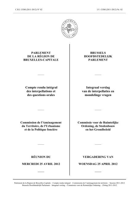 Compte rendu intégral des interpellations et des questions orales ...