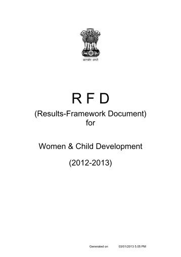 for Women & Child Development (2012-2013)