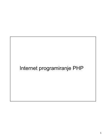 Internet programiranje PHP