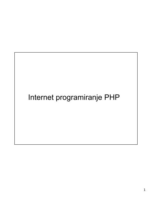 Internet programiranje PHP