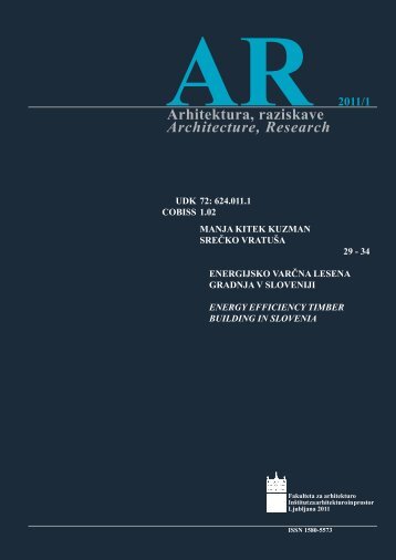 Energijsko varÄna lesena gradnja v Sloveniji - Fakulteta za arhitekturo