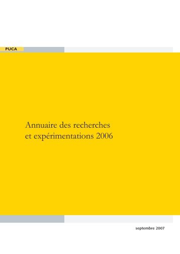 Annuaire des recherches 2006 - MinistÃ¨re du DÃ©veloppement durable