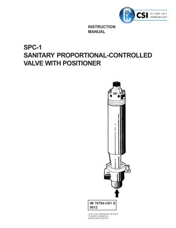 SPC-1 Valve with Positioner Manual