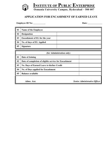 Encashment of EL - Institute of Public Enterprise