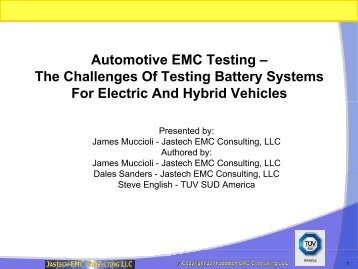 Automotive EMC Testing - Jastech EMC Consulting, LLC