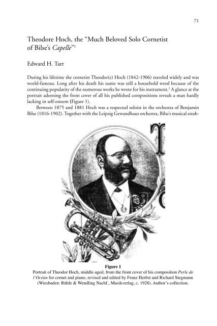 Theodore Hoch, the “Much Beloved Solo ... - Historic Brass Society