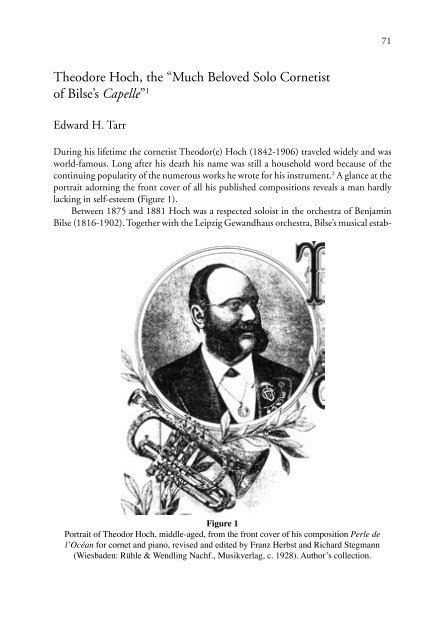 Theodore Hoch, the “Much Beloved Solo ... - Historic Brass Society