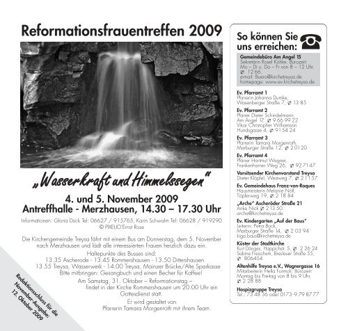 4. und 5. November 2009 Antreffhalle - Ev. Kirchengemeinde Franz ...