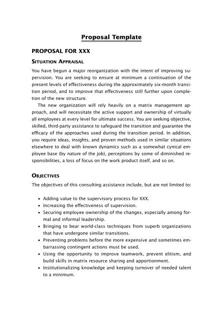 Proposal Template - Summit Consulting Group, Inc.