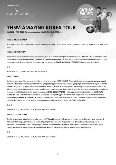 7h5m amazing korea tour - KIA Tours & Travel