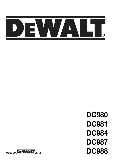 Instruction Manual (English) - Service - DeWALT