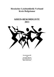 Kreisrekordliste 2011 - HLV-Kreis-Hofgeismar