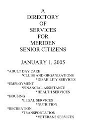 a directory of services for meriden senior citizens ... - City of Meriden