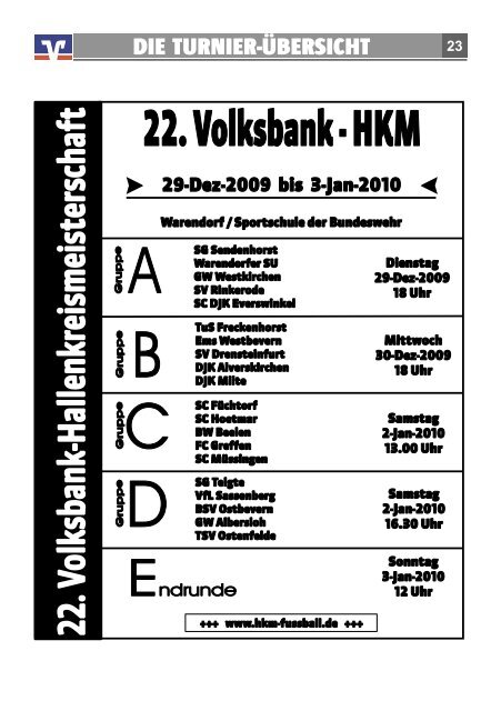 Telefon 02552 / 98919 - zur 24. Volksbank-Fußball-HKM