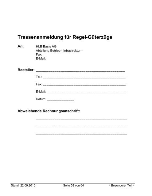 Schienennetz-Benutzungsbedingungen der HLB Basis AG