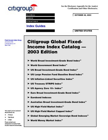 Citigroup Global Fixed- Income Index Catalog ... - The Yield Book