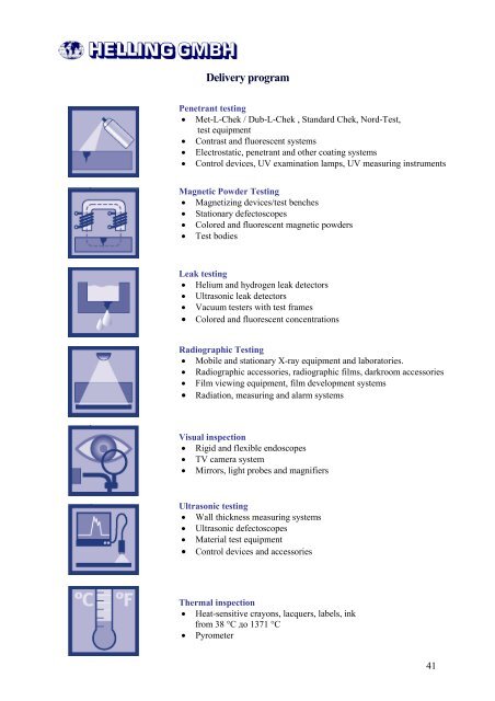 Non destructive testing