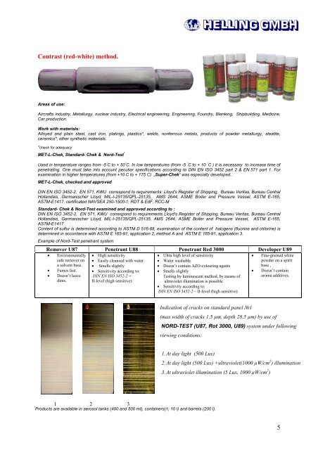 Non destructive testing