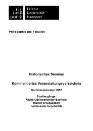 Fach Geschichte - Historisches Seminar - Leibniz Universität ...