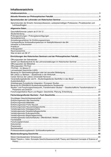 Fach Geschichte - Historisches Seminar - Leibniz Universität ...