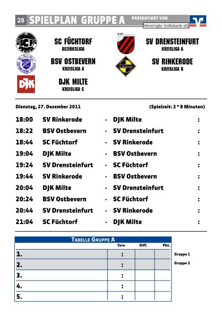 TUS 07 F reckenhorst - zur 24. Volksbank-Fußball-HKM