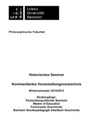 Fach Geschichte - Historisches Seminar - Leibniz Universität ...