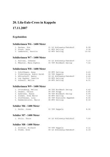 20. Lila-Eule-Cross in Kappeln 17.11.2007 - Jkmp.de