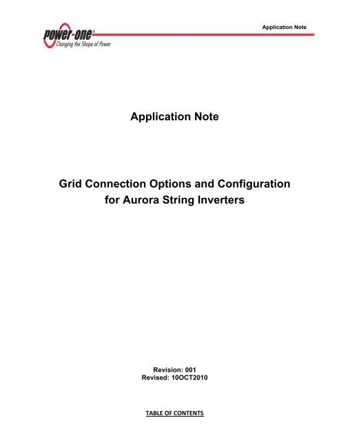 Grid Connections for Aurora Inverters - Matrix Energy