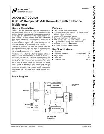 ADC0808/ADC0809 8-Bit ÂµP Compatible A/D ... - Komponenten