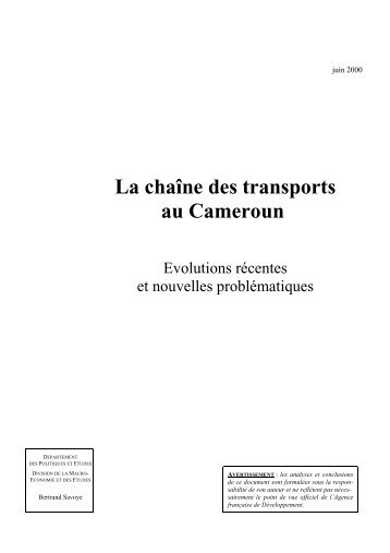 Cameroun transport Rapport final aprÃƒÂ¨s AC - Agence FranÃƒÂ§aise de ...