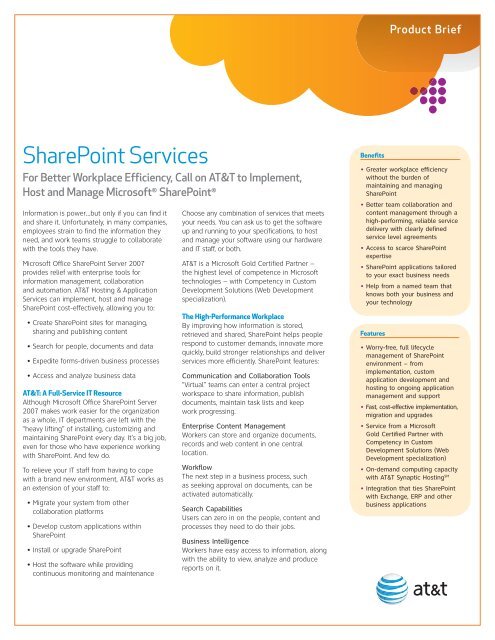 Managed Microsoft Sharepoint - AT&T