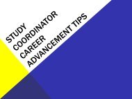 Study Coordinator Career Advancement Tips - The Johns Hopkins ...